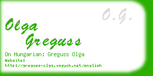 olga greguss business card